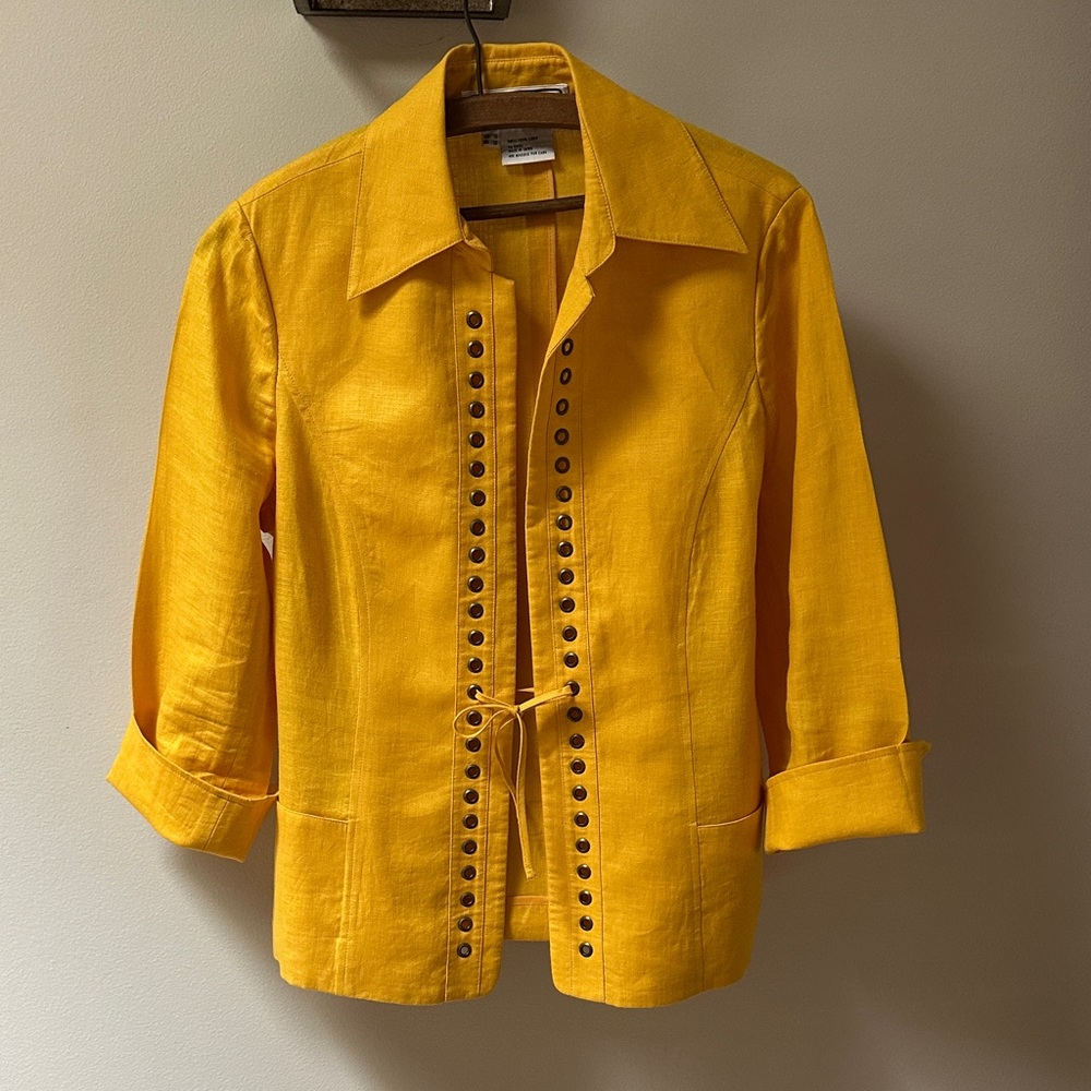 Carlisle Yellow Tie-Front Shirt Jacket